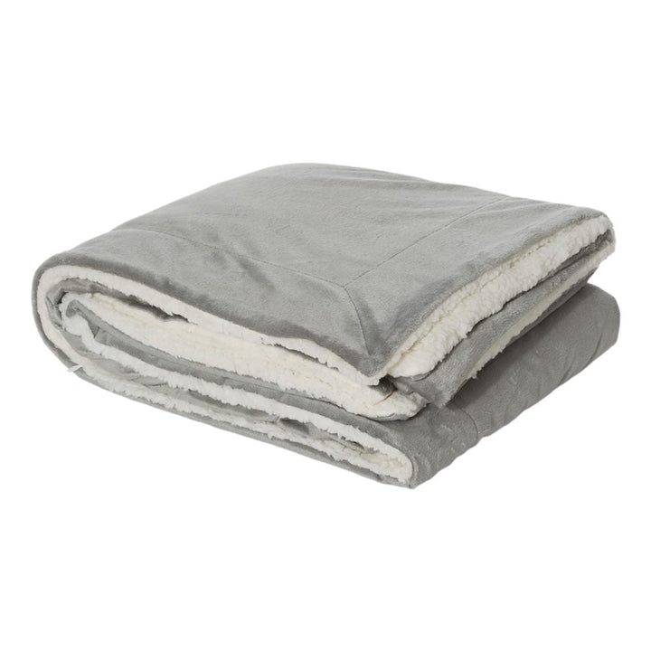 Alpine Fleece Micro Mink Sherpa Blanket - Grey