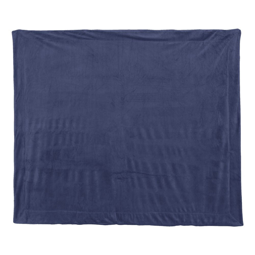 Alpine Fleece Micro Mink Sherpa Blanket - Navy