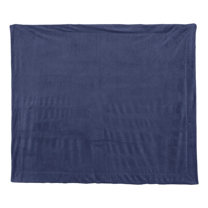 Alpine Fleece Micro Mink Sherpa Blanket - Navy