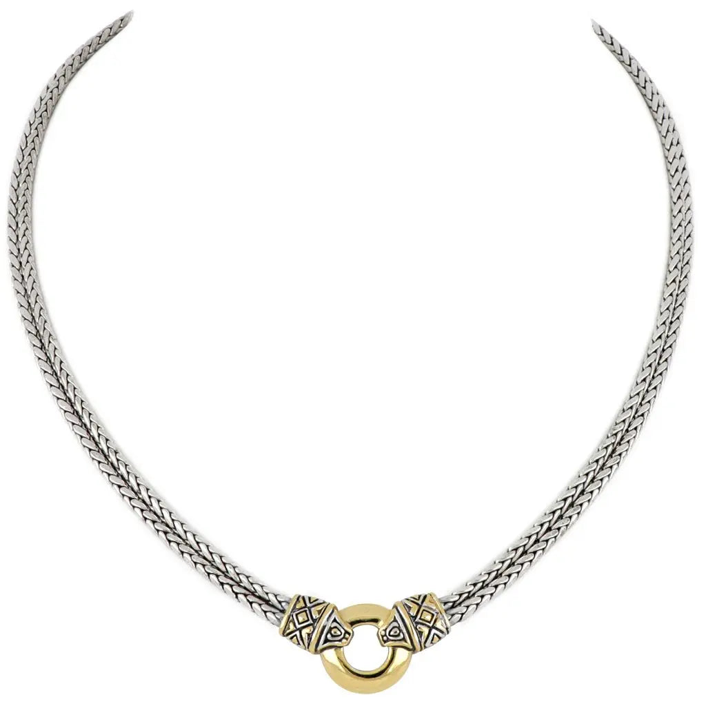 John Medeiros Antiqua Collection Gold Circle Double-Strand Necklace