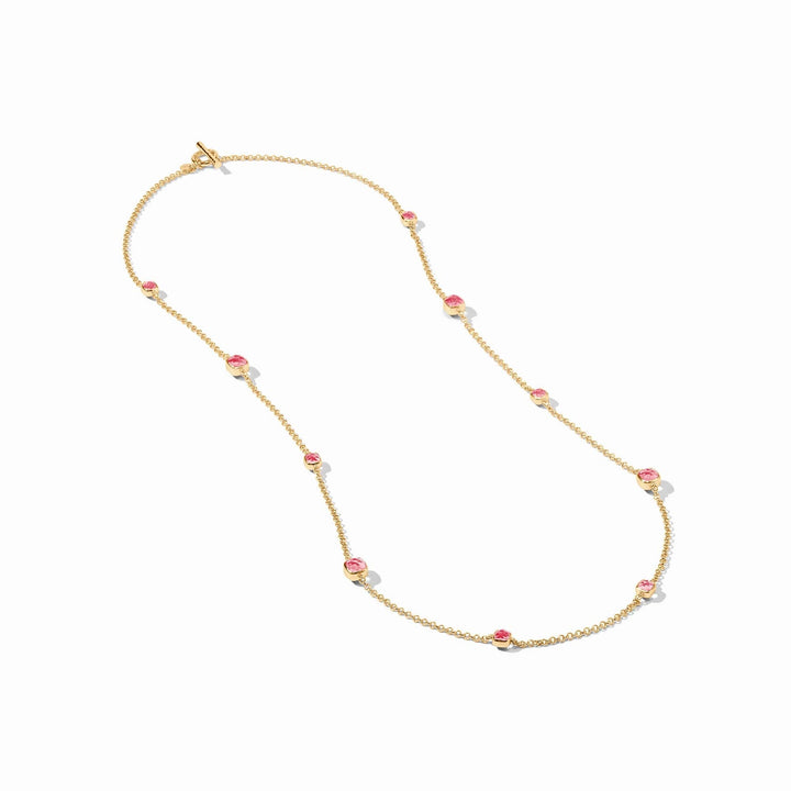 Julie Vos Aquitaine Station Necklace - Clear Crystal