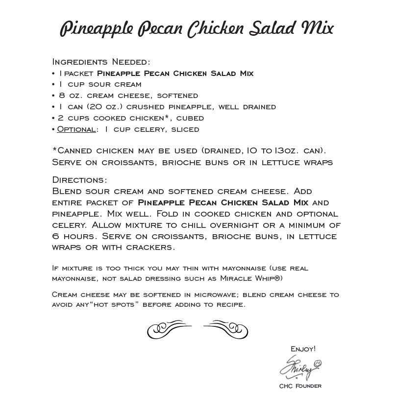 Country Home Creations Artisan Kitchen - Pineapple Pecan Chicken Salad Mix