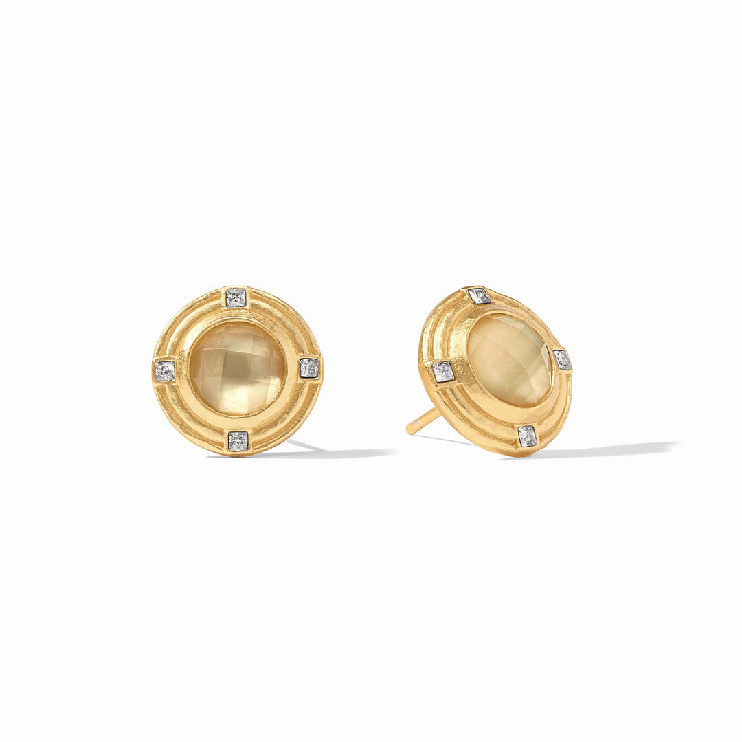 Julie Vos Astor Stone Stud Earrings - Iridescent Champagne