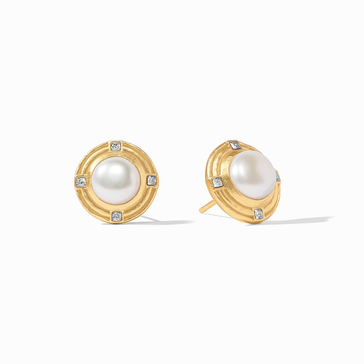 Julie Vos Astor Stone Stud Earrings - Pearl