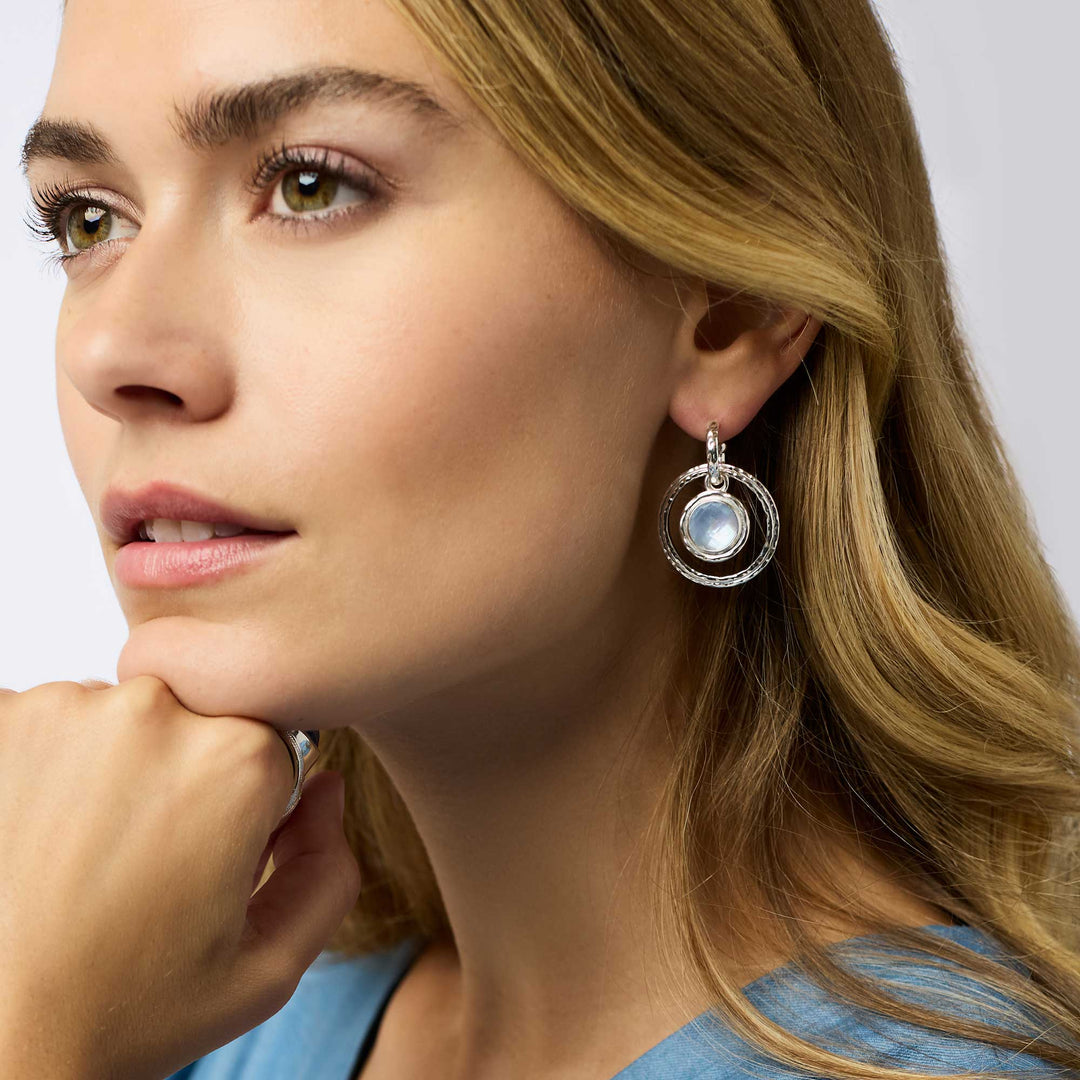 Julie Vos Astor 6-in-1 Charm Earrings - Iridescent Clear Crystal /OS