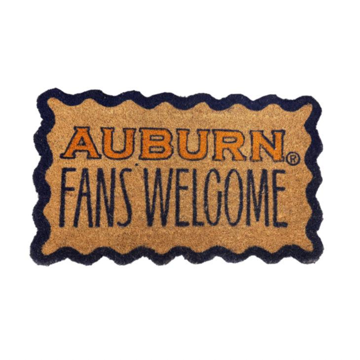 Mary Square Door Mat Auburn Fans Welcome