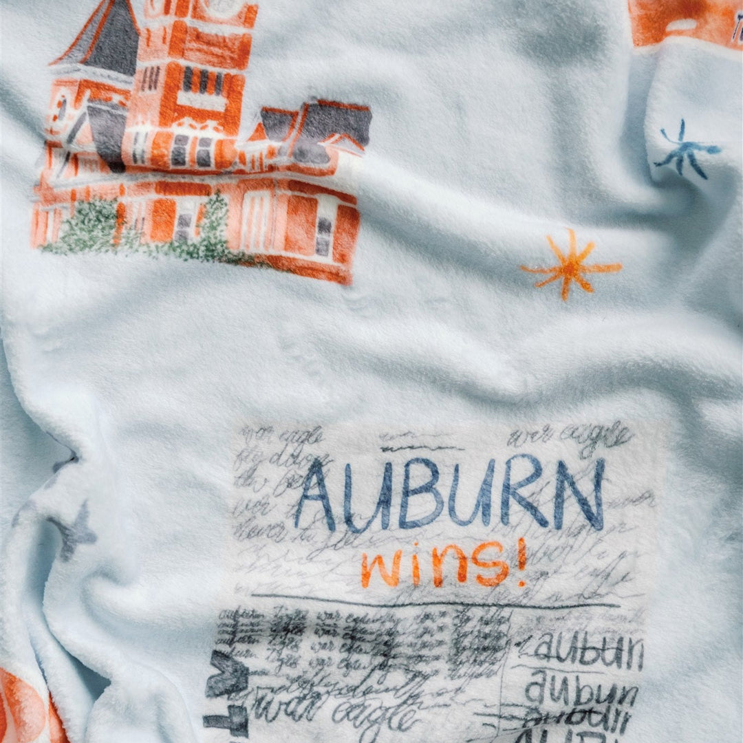 Gracefully Made Art Auburn University Flannel Fleece Blanket