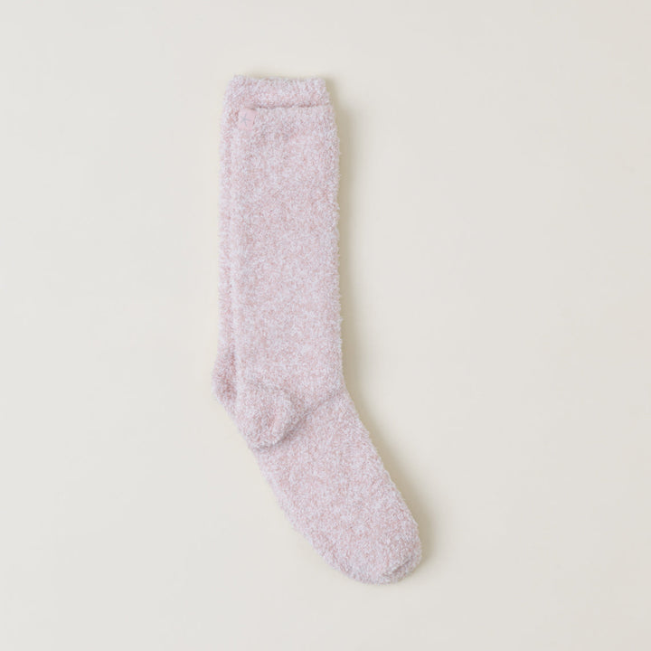 CozyChic® Heathered Socks - Heathered Dusty Rose / White (S-M)