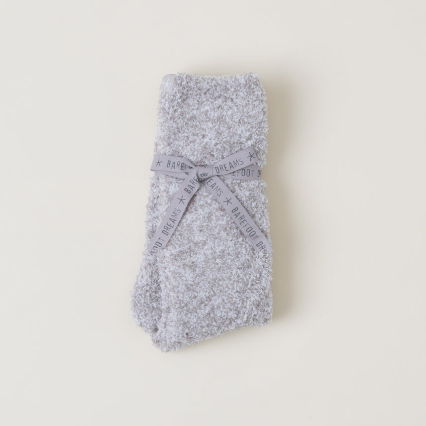 CozyChic® Heathered Socks - Oyster / White (S-M)