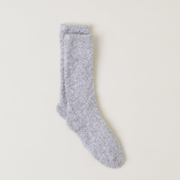 CozyChic® Heathered Socks - Oyster / White (S-M)