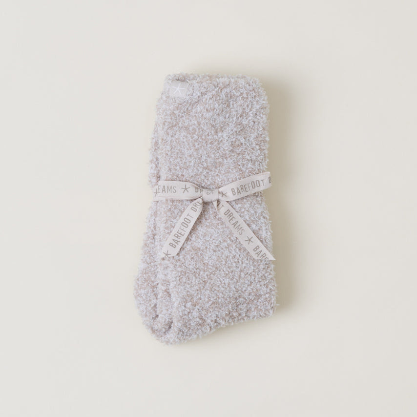 CozyChic® Heathered Socks - Stone / White (S-M)