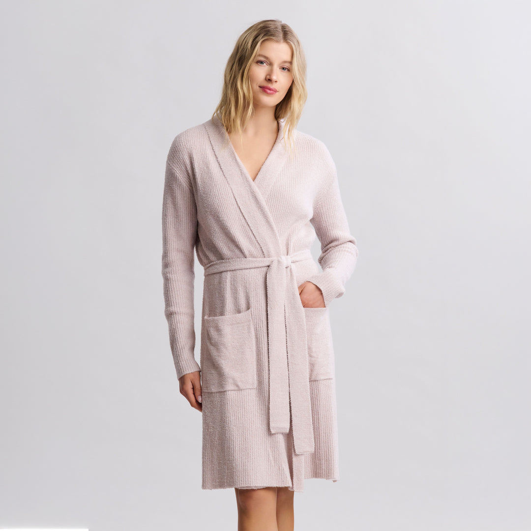 CozyChic Lite® Ribbed Robe - Faded Rose / Pearl