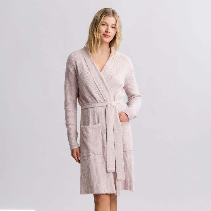 CozyChic Lite® Ribbed Robe - Faded Rose / Pearl