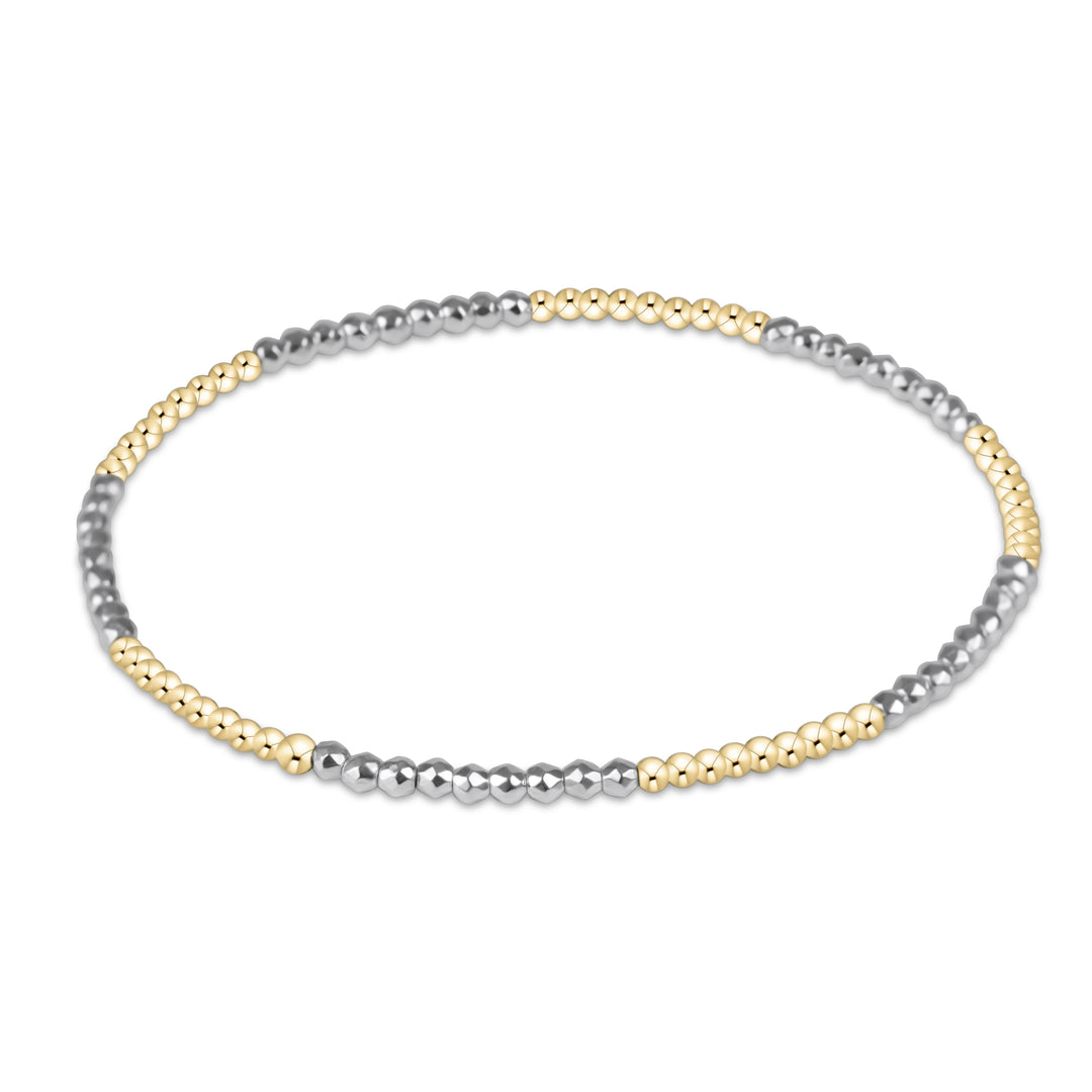 enewton Blissful Pattern 2mm Bead Bracelet - Bright Silver Faceted Hematite