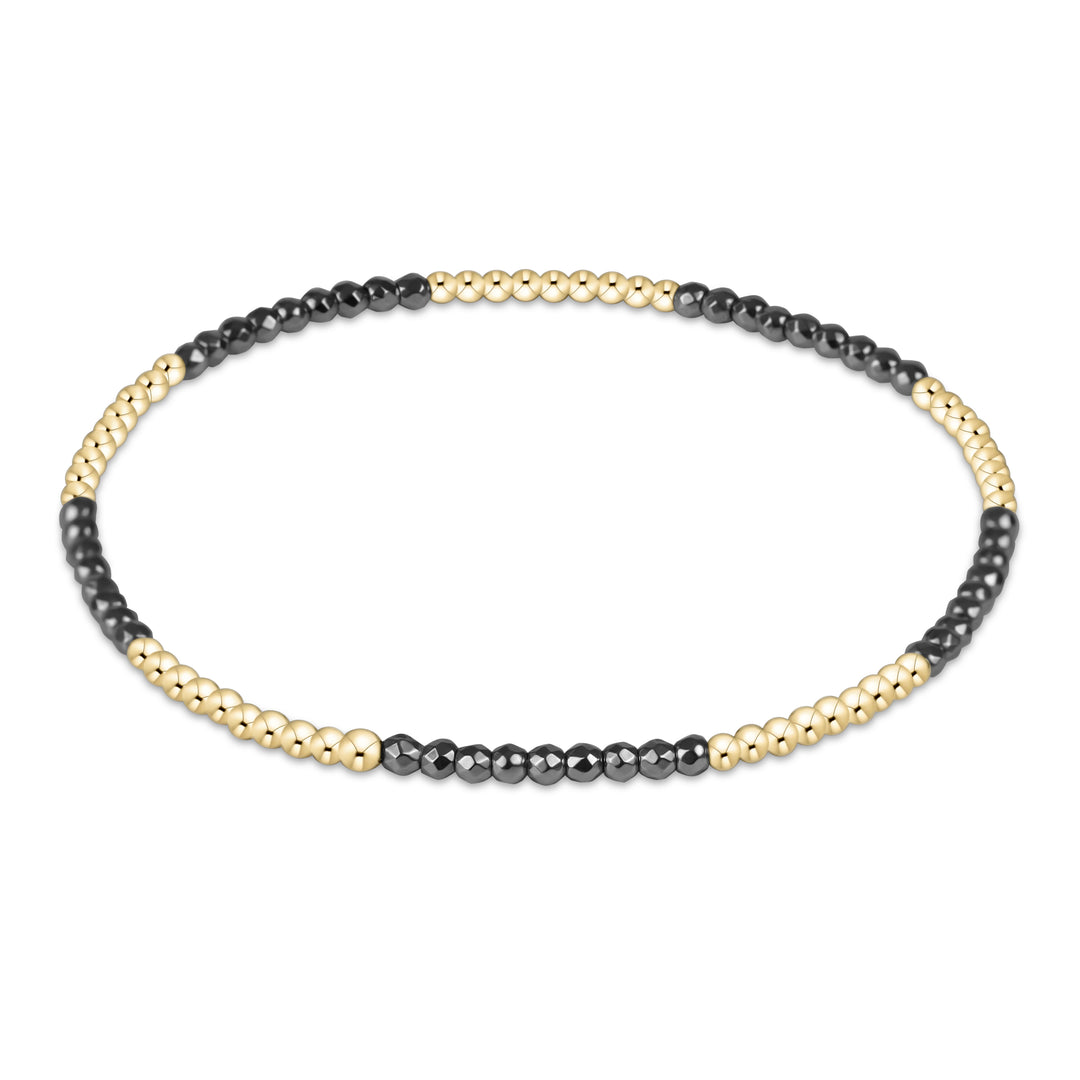 enewton Pattern 2mm Bead Bracelet - Silver Faceted Hematite