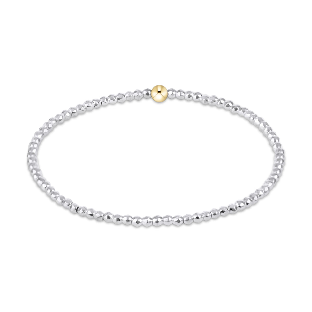 enewton Bright Silver Faceted Hematite 2mm Bead Bracelet
