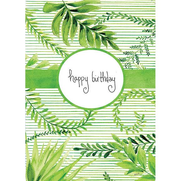 Kris-10's Creations Fern Green Stripe Birthday Card