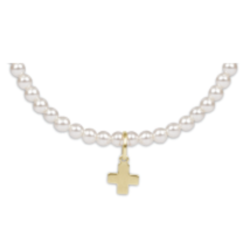 enewton Classic Pearl 3mm Bead Bracelet - Signature Cross