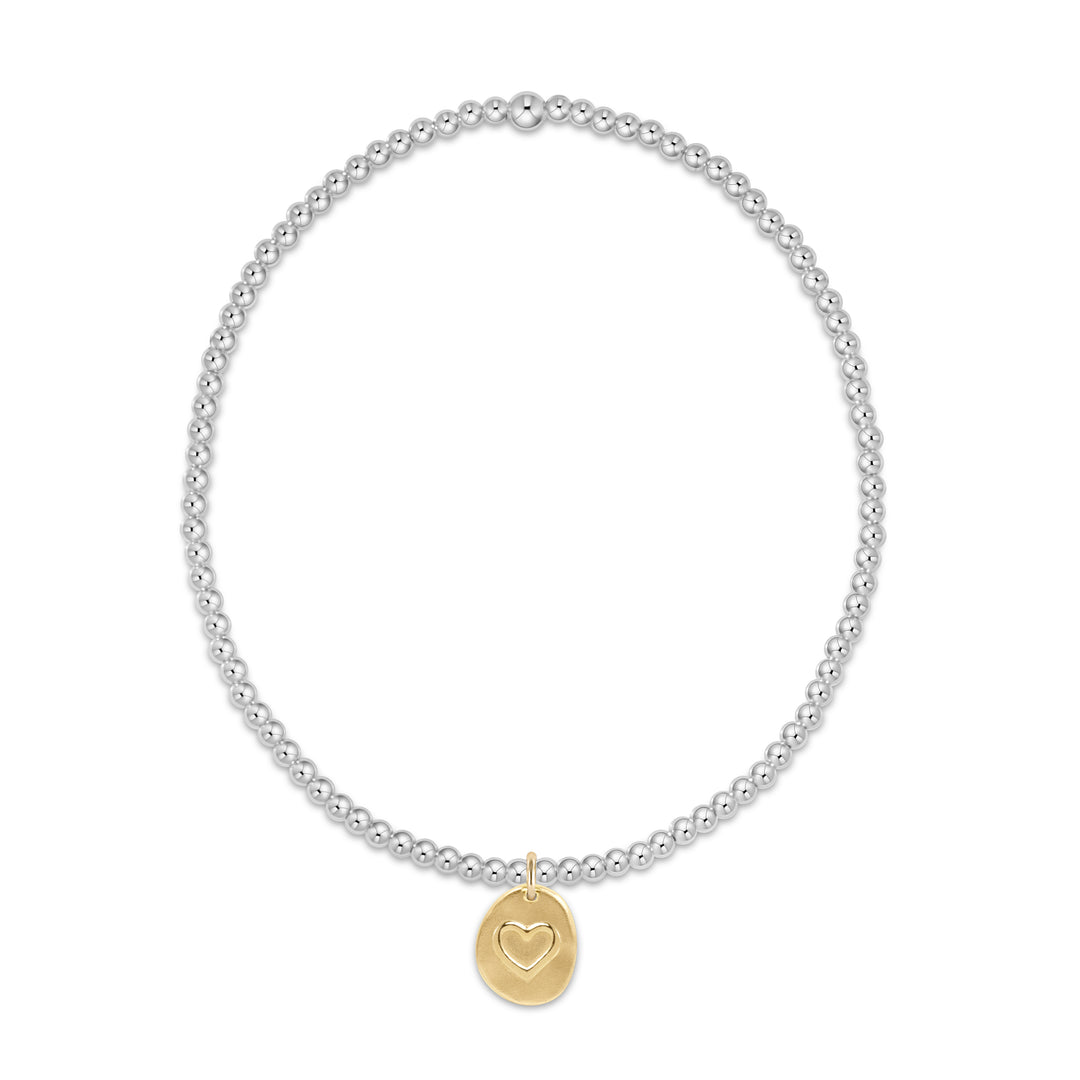 enewton Classic Sterling Mixed Metal 2mm Bead Bracelet - Inspire Small Gold Charm