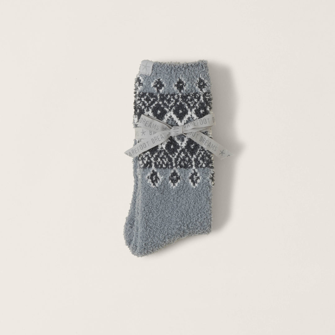 CozyChic® Fair Isle Socks - Moonbeam Multi