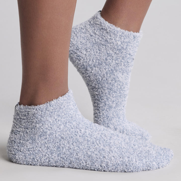 CozyChic® Heathered Tennis Socks -  Heathered Snow Drop