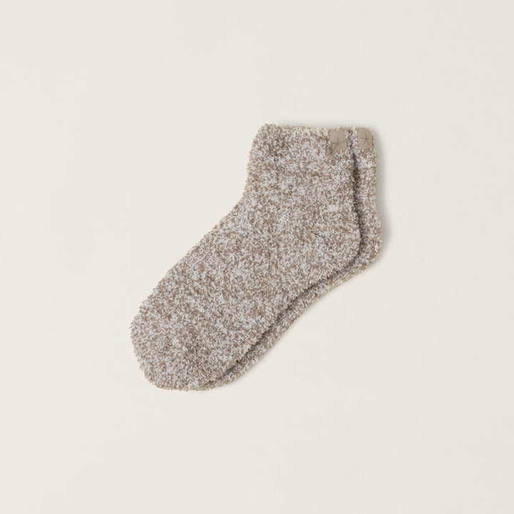 CozyChic® Heathered Tennis Socks -  Heathered Nickel / White