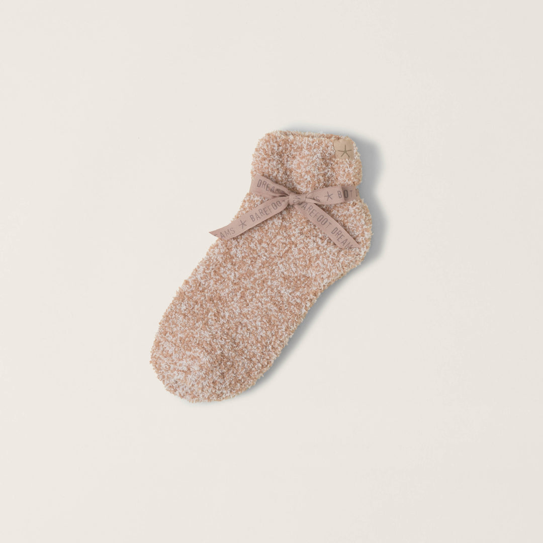 CozyChic® Heathered Tennis Socks -  Heathered Willow / White