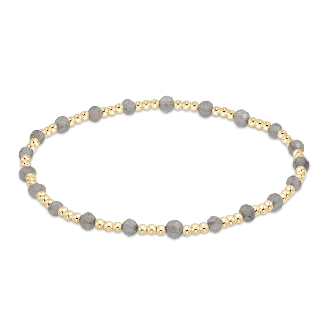 enewton Extends Gemstone Gold Sincerity Pattern 3mm Bead Bracelet - Labradorite