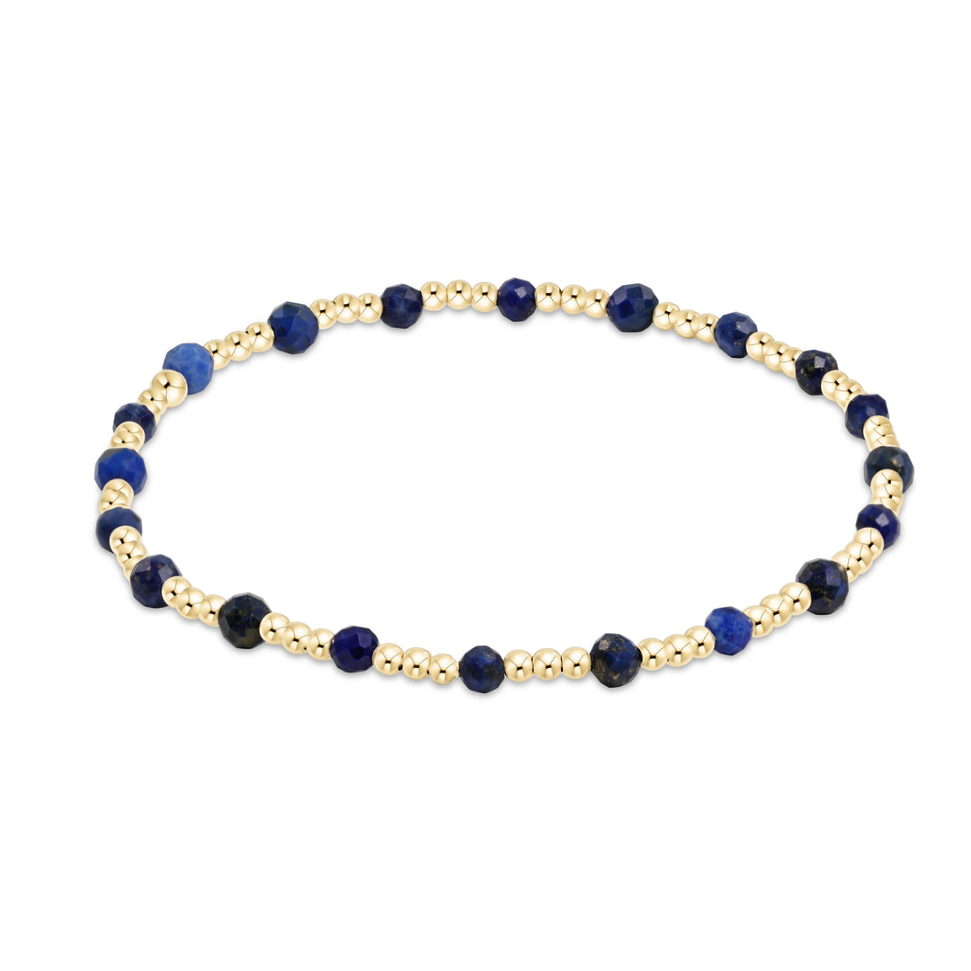 enewton Extends Gemstone Gold Sincerity Pattern 3mm Bead Bracelet - Lapis