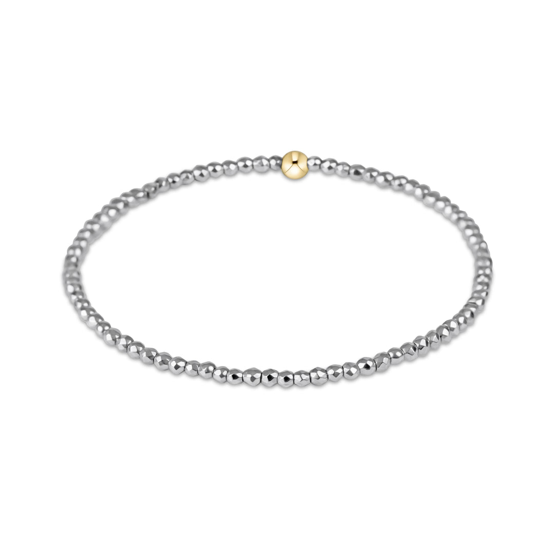enewton Extends - Silver Faceted Hematite 2mm Bead Bracelet