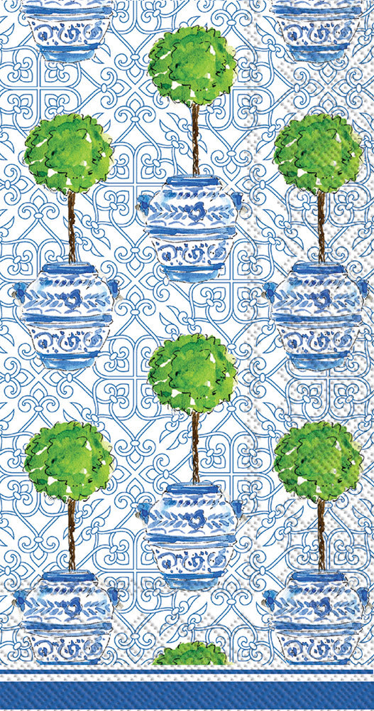 IHR Rosanne Beck Guest Towel - Blue Topiary