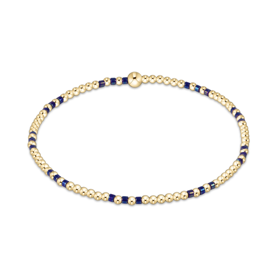 enewton Hope Joy Pattern 2mm Bead Bracelet - Blue Metallic