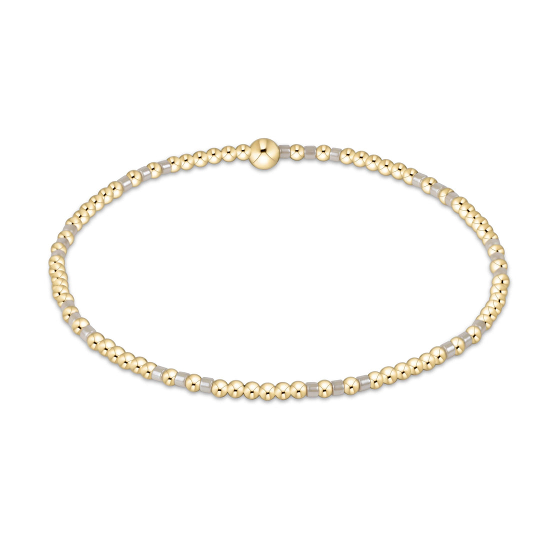 enewton Hope Joy Pattern 2mm Bead Bracelet - Milkshake