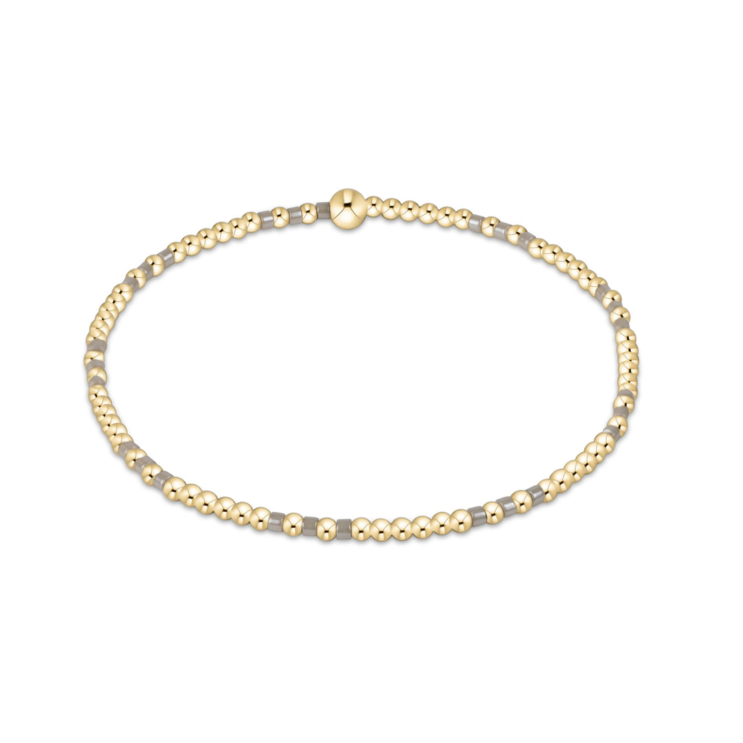 enewton Hope Joy Pattern 2mm Bead Bracelet - Taupe With A Twist