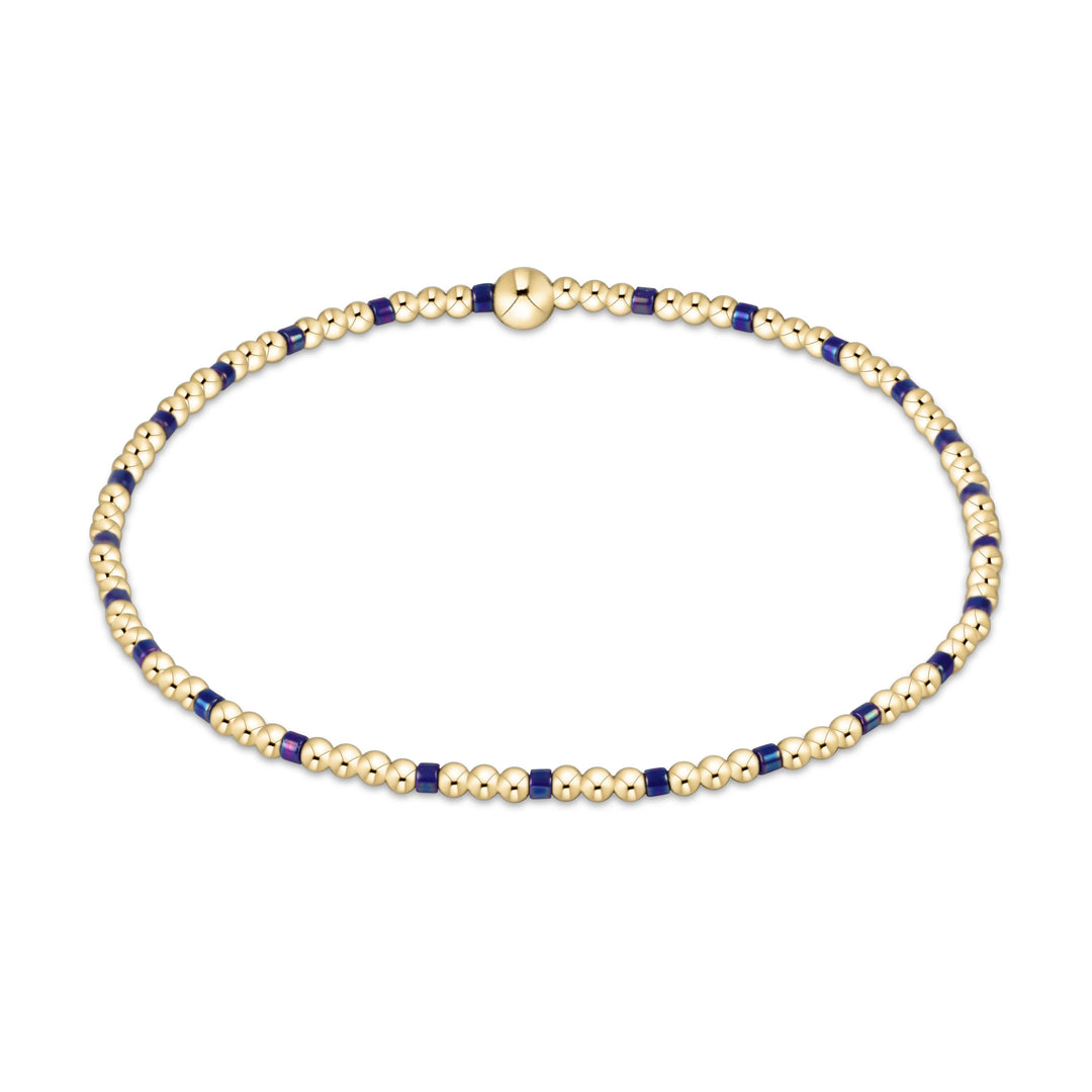 enewton Hope Sincerity Pattern 2mm Bead Bracelet - Blue Metallic