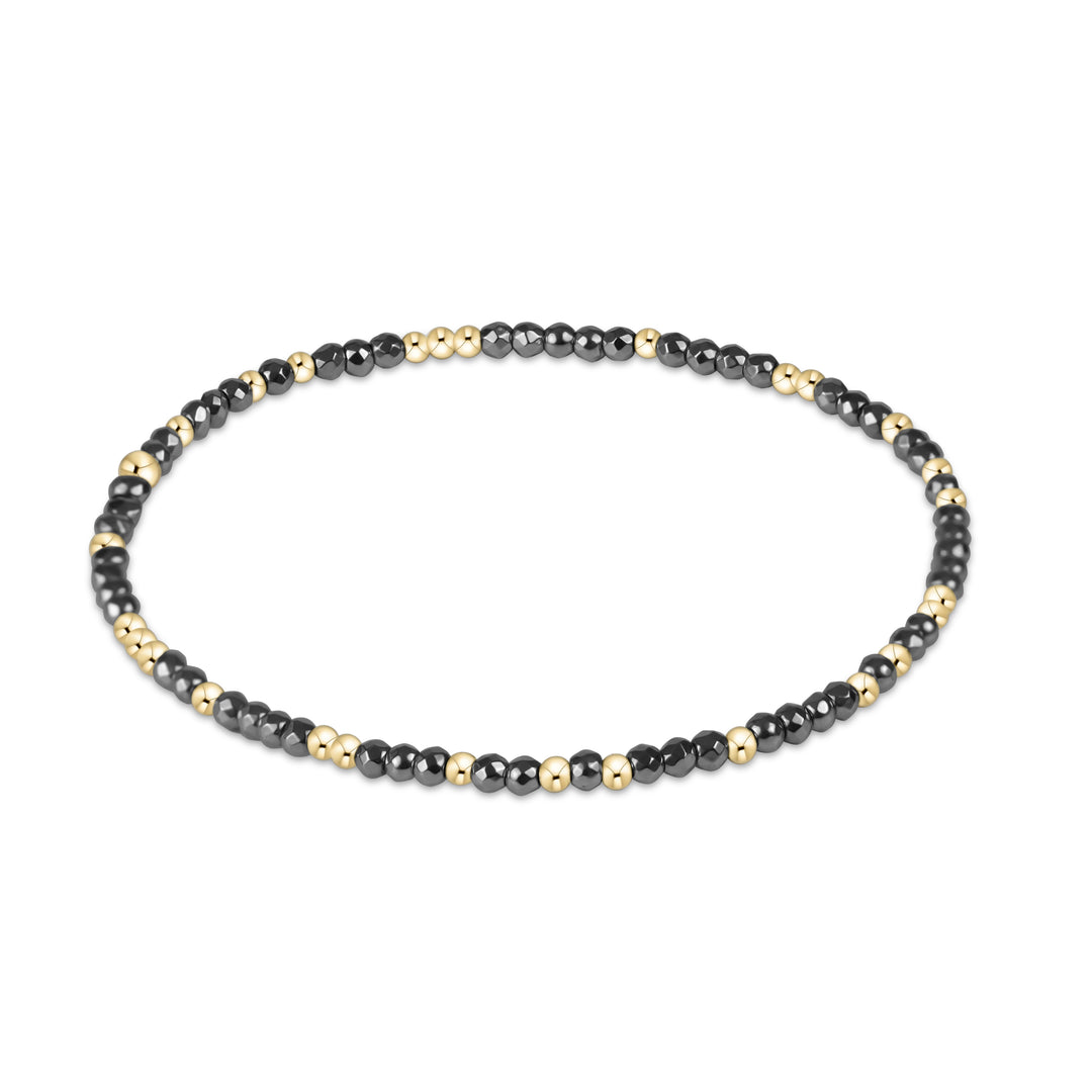 enewton Hope Unwritten Silver Faceted Hematite 2mm Bead Bracelet