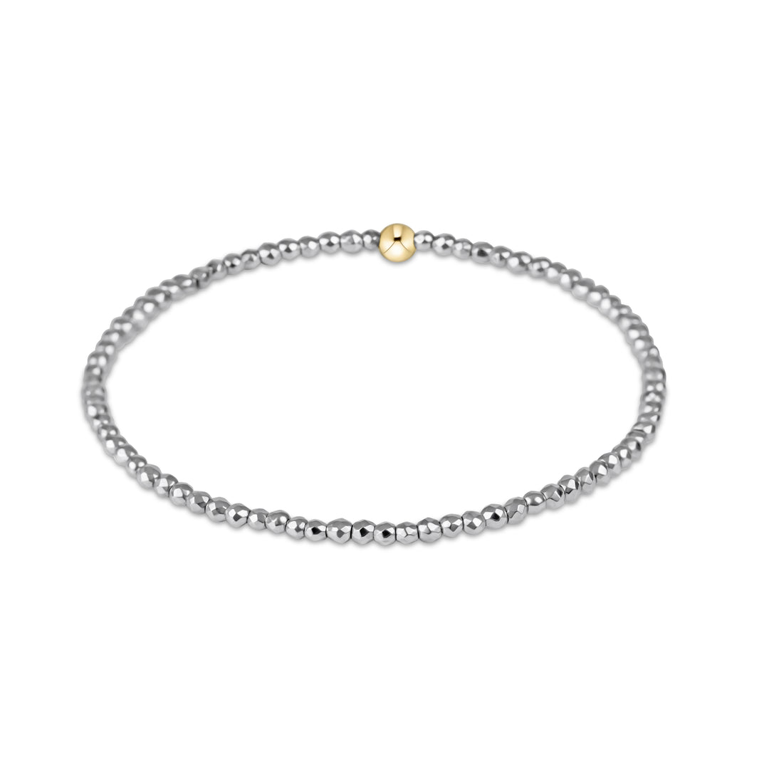 enewton Silver Faceted Hematite 2mm Bead Bracelet
