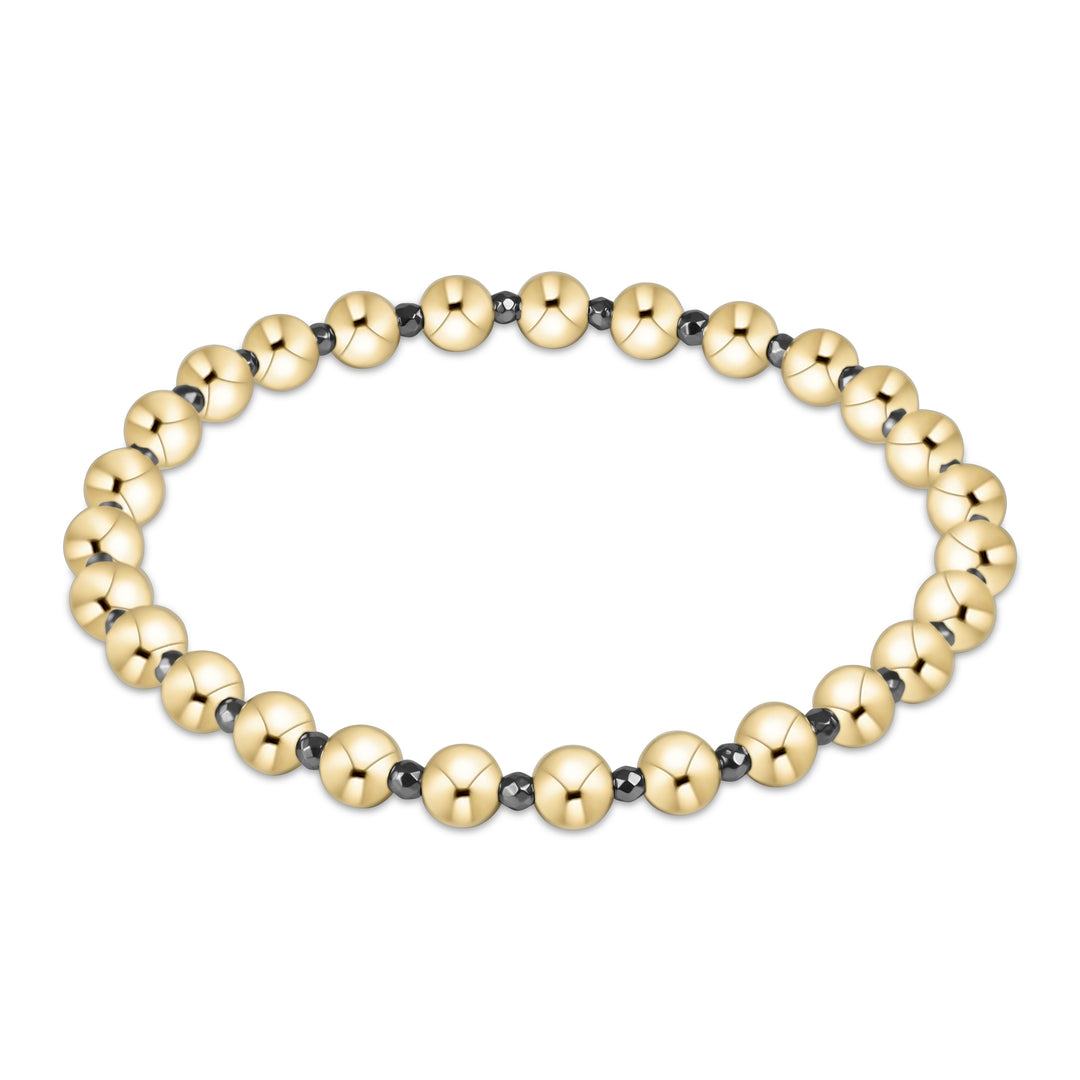 enewton Silver Faceted Hematite Grateful Pattern 5mm Bead Bracelet