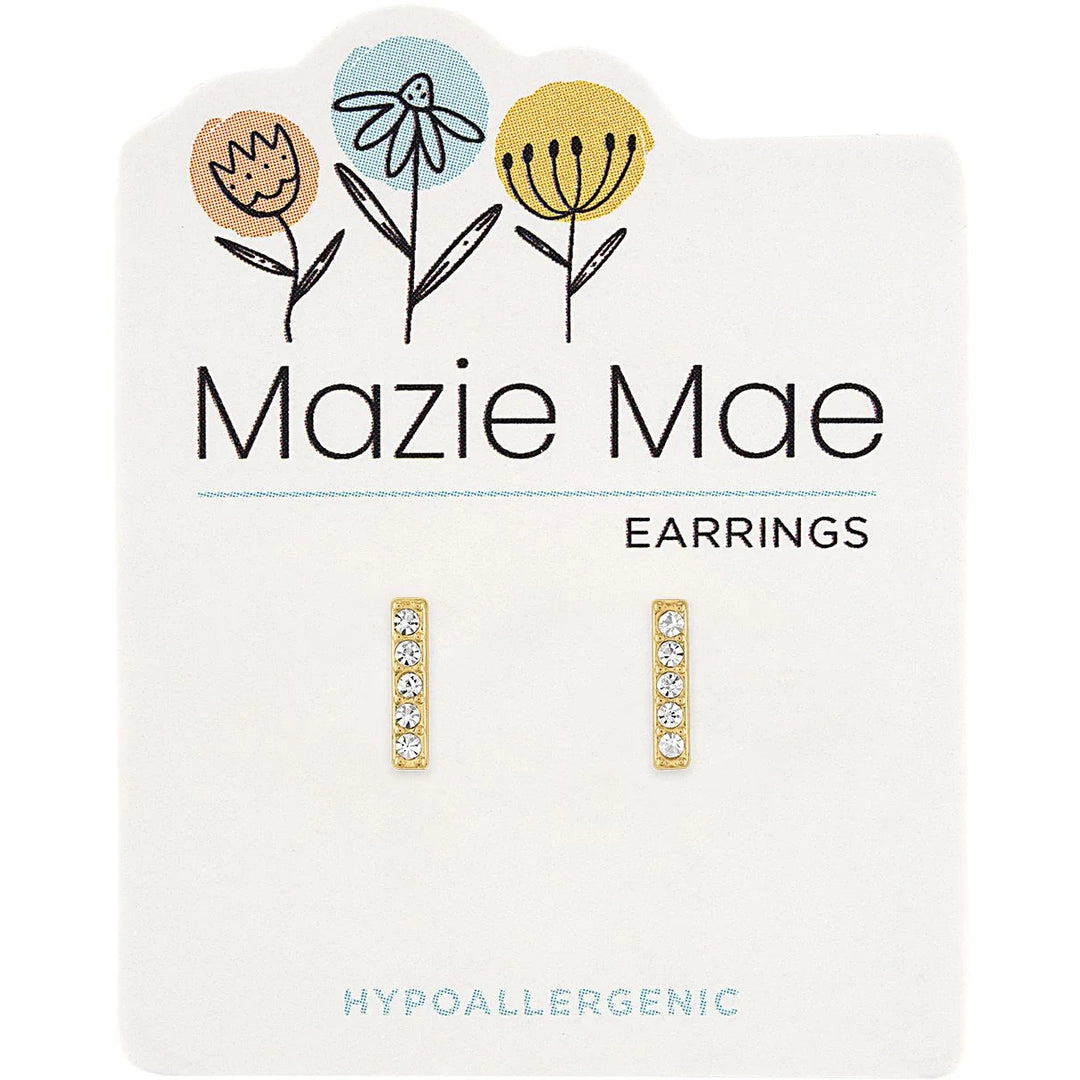 Mazie Mae CZ Bar Stud Earrings