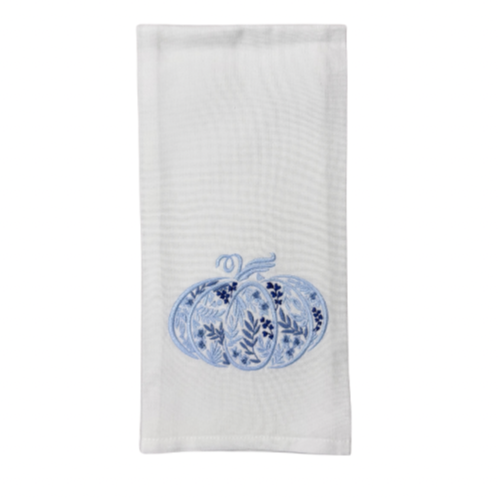 Hanging By A Thread Wheat Towel - Floral Pumpkin