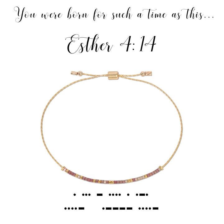 Dot & Dash Morse Code Bracelet - Esther 4:14