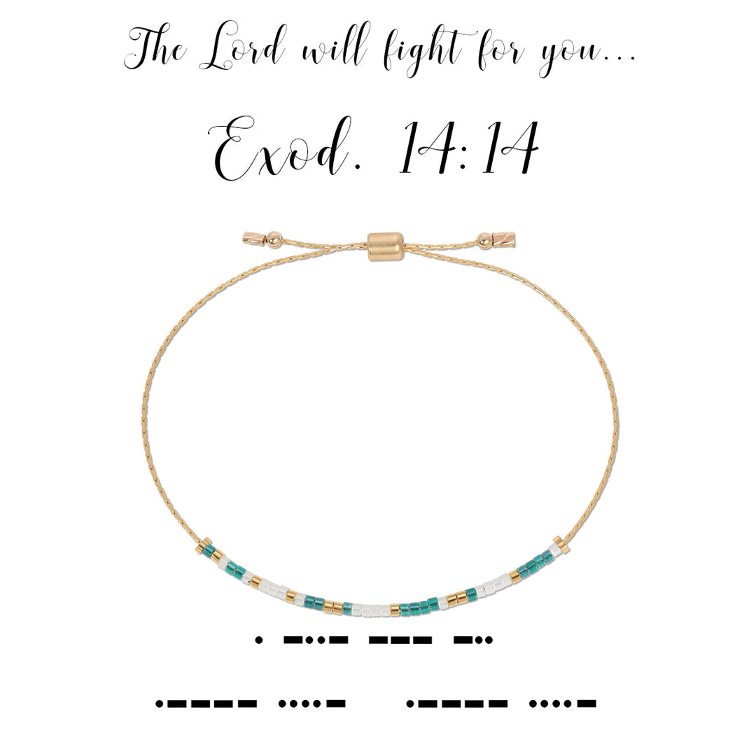 Dot & Dash Morse Code Bracelet - Exodus 14:14