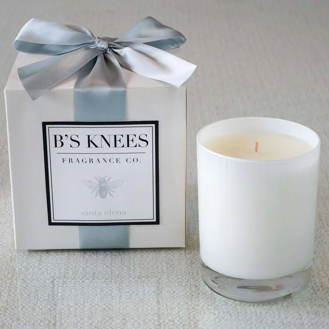 B's Knees White 1-Wick Candle - Santa Elena