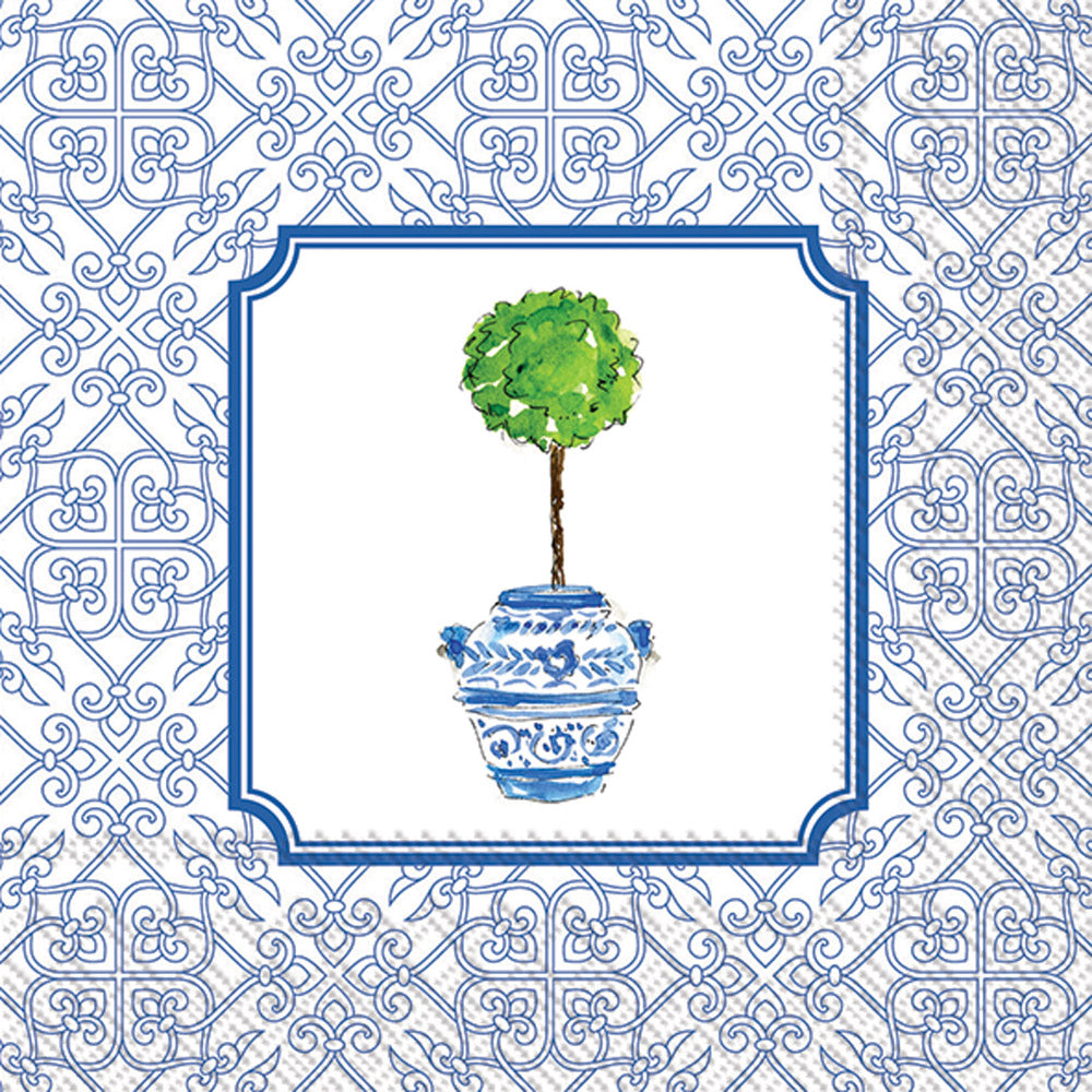 IHR Cocktail Napkins - Blue Topiary