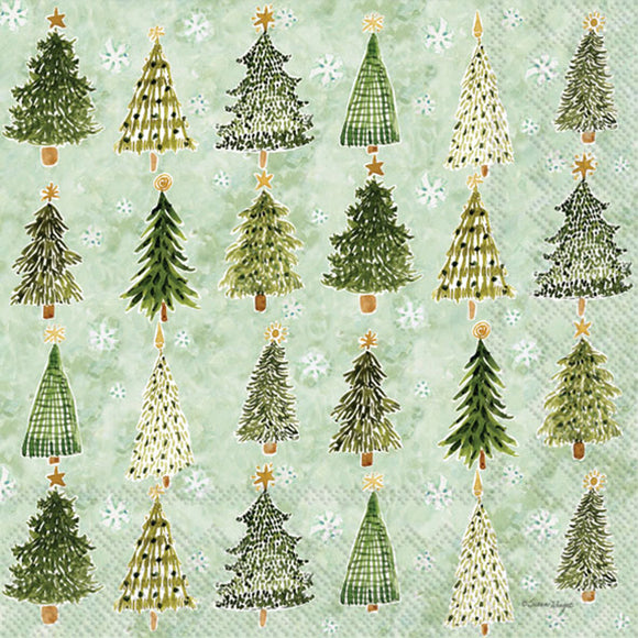 IHR Cocktail Napkins - Christmas Tree Pattern