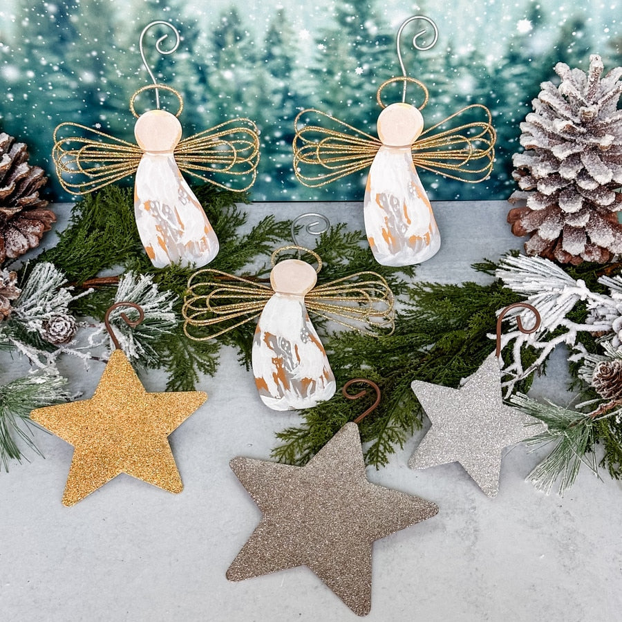 The Round Top Collection Gilded Angel Wire Wings Ornament