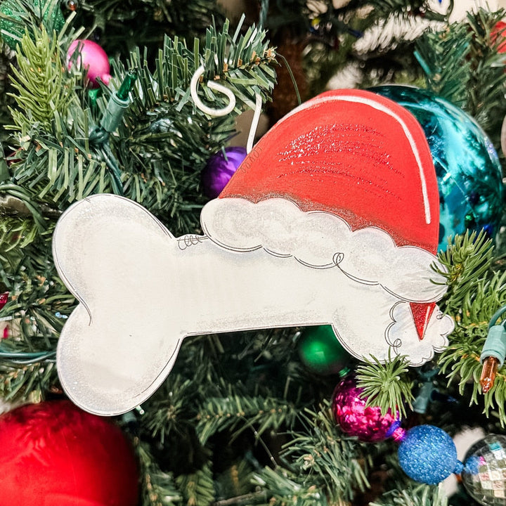 The Round Top Collection Dog Bone Santa Ornament