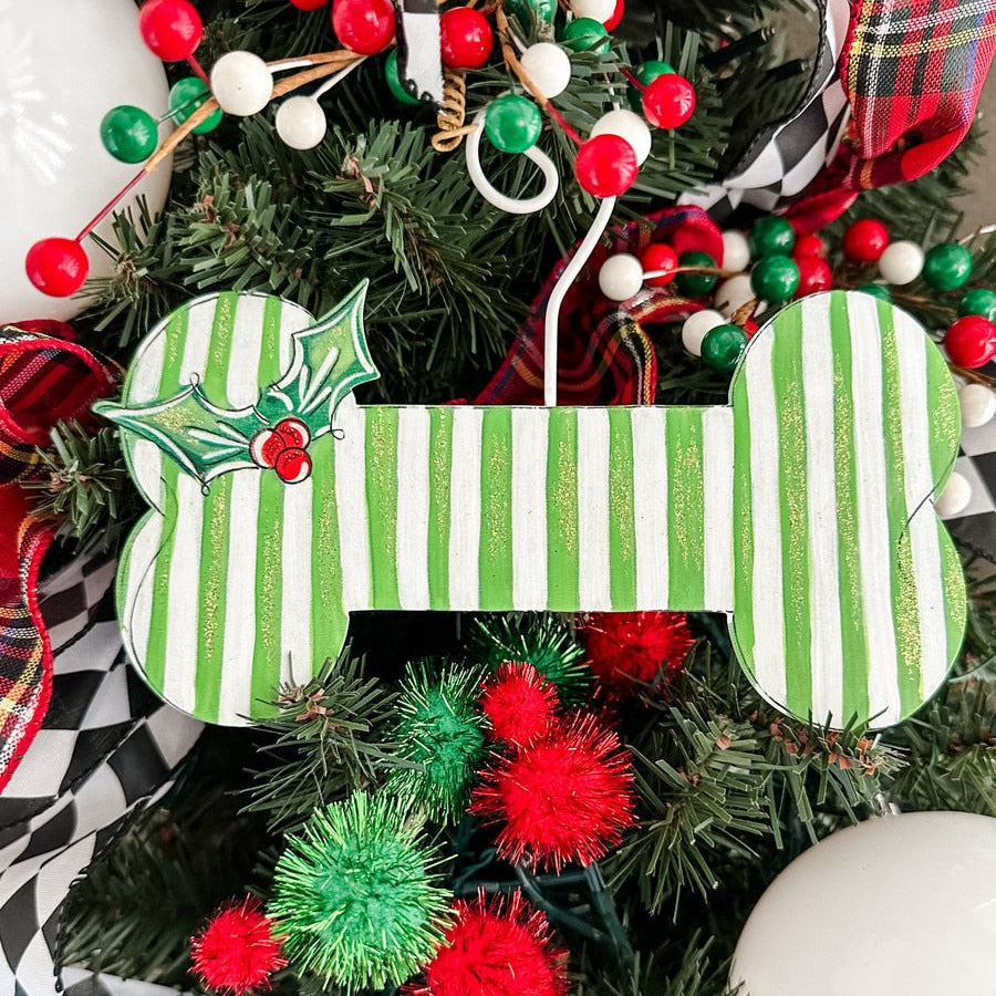 The Round Top Collection Dog Bone Holly Ornament
