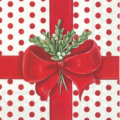 IHR Cocktail Napkins - A Present for You White Red