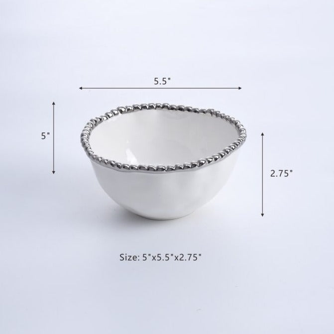 Pampa Bay Salerno Small Bowl - White/Silver